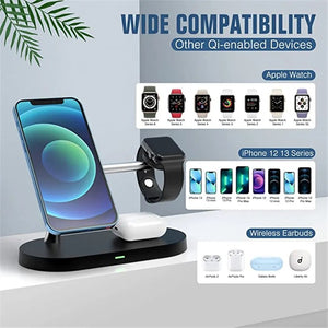 5-in-1 Wireless Charger Stand | Fast Charging Wireless Station