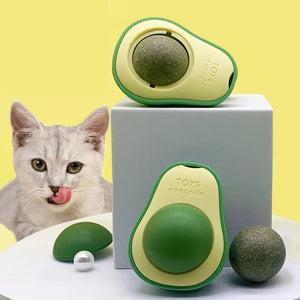 Natural Avocado Catnip Toy | Cat Snack Ball Rotatable Teeth Cleaning Bite-Resistant