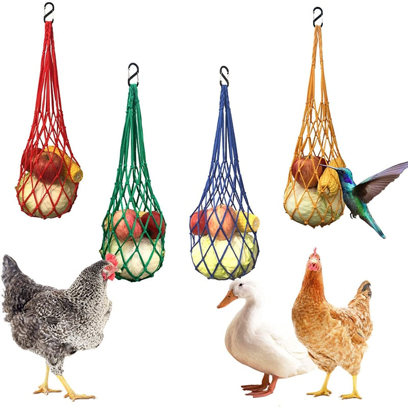 Chicken Vegetable String Bag | Poultry Fruit Holder Chicken Cabbage Feeder