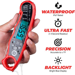 Digital Meat Thermometer | Waterproof Instant Read Thermometer