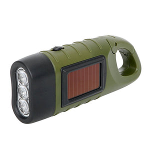 LED Hand Crank Solar Flashlight | Outdoor Camping Hiking